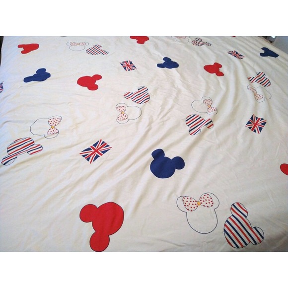 Mickey Mouse Minnie Union Jack TWIN Duvet Cover Lightweight Zip Closure - Picture 2 of 5